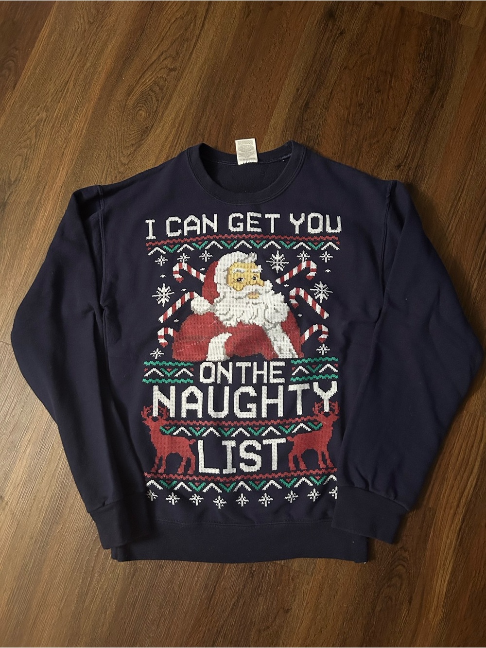 Jerzees Santa Holiday Ugly Christmas Sweatshirt Small